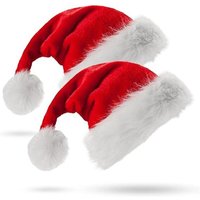 2er-Pack Weihnachtsmannmützen für Erwachsene, Unisex, klassisch, extra bequem, dicke Weihnachtsmütze, Kostümzubehör für Weihnachten und Neujahr, von LNTYQ