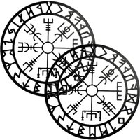 Lntyq - 2er-Set Wandkunst aus Metall im Wikinger-Stil – Wanddekoration aus antikem Metall – geeignet für Wohnzimmer, Schlafzimmer, Badezimmer und Lntyq - 2er-Set Wandkunst aus Metall im Wikinger-Stil – Wanddekoration aus antikem Metall – geeignet für Wohnzimmer, Schlafzimmer, Badezimmer und von LNTYQ