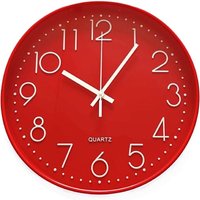 Lntyq - 30 cm große runde Wanduhr, geräuschlos, modern, nicht tickende Quarz-Wanduhr für Schlafzimmer, Wohnzimmer, Büro, Klassenzimmer, einfache von LNTYQ
