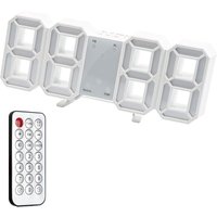 3D-LED-Digitalwanduhr, leuchtender Wecker, geräuschlos, Schlummerfunktion, einstellbare Helligkeit, 12/24-Stunden-Datums-/Temperaturanzeige, für von LNTYQ