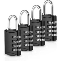 Lntyq - 4 Stück Code-Vorhängeschloss, 4-stelliges Vorhängeschloss, Koffer-Vorhängeschloss, wetterfestes Code-Vorhängeschloss für den Außenbereich, von LNTYQ