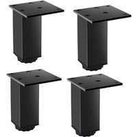 4 Stück verstellbare Möbelbeine aus Aluminiumlegierung, Metall, Schwarz, 38 x 80 mm, mit Schrauben - Lntyq von LNTYQ