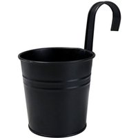 4er Set Blumentöpfe zum Aufhängen aus Metall – für Zaun oder Balkon – mit abnehmbarem Haken, schwarz - Lntyq von LNTYQ