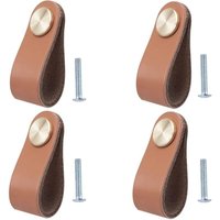 4er Set Möbelgriff Leder Schranktürknopf Ledergriff Schubladenknopf Vintage Möbelgriff für Schränke Kommode Küche Bad - Lntyq 4er Set Möbelgriff Leder Schranktürknopf Ledergriff Schubladenknopf Vintage Möbelgriff für Schränke Kommode Küche Bad - Lntyq von LNTYQ