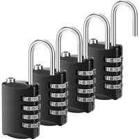 Lntyq - 4er-Set Vorhängeschlösser, 4-stelliges wasserdichtes Zahlenschloss, langes Metallvorhängeschloss für den Außenbereich, für Tor, Koffer, von LNTYQ