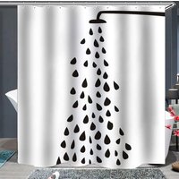 Lntyq - 72 x 72 Zoll großer Duschvorhang aus Stoff, Duschdüsenschirm, schwarzer Duschkopf, Wasserauslass, Einzeldusche, schwarz-weiß, Lntyq - 72 x 72 Zoll großer Duschvorhang aus Stoff, Duschdüsenschirm, schwarzer Duschkopf, Wasserauslass, Einzeldusche, schwarz-weiß, von LNTYQ
