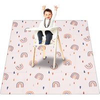 Baby-Esszimmerstuhlmatte, waschbare Bodenschutzmatte, wasserdichte Baby-Spritz-Bodenmatte für Unterbodenschutz (110 x 110 cm) - Lntyq von LNTYQ