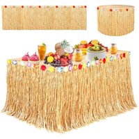 Hawaiianischer Tischrock, Hawaii-Party-Dekorationen, Tischrock mit mehrfarbigen Blumen für Grillpartys, Kostümpartys, Sommerpartys im tropischen von LNTYQ