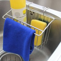 Küchenschwammhalter aus Edelstahl, Abtropfkorb für die Spüle, Schwammhalter für die Küchenspüle, ohne Bohren, Aufbewahrungsabtropfgestell, von LNTYQ