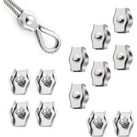 12 Stück M3 Drahtseilklemmen Edelstahl Simplex Kabelclips Stahlseilklemmen für Baustellen und Schiffe - Lntyq von LNTYQ