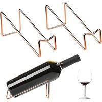 Lntyq - 2-teiliges freistehendes Weinregal, eleganter Flaschenhalter, kleines Weinregal aus Metall, stapelbarer Weinhalter für Hausbar-Zubehör, Lntyq - 2-teiliges freistehendes Weinregal, eleganter Flaschenhalter, kleines Weinregal aus Metall, stapelbarer Weinhalter für Hausbar-Zubehör, von LNTYQ