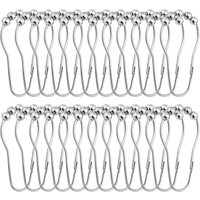 Lntyq - 24er-Pack Duschvorhanghaken, rostfrei, polierter Chrom-Edelstahl für Badezimmer, Duschvorhangringe, verschiebbarer Metallhaken Lntyq - 24er-Pack Duschvorhanghaken, rostfrei, polierter Chrom-Edelstahl für Badezimmer, Duschvorhangringe, verschiebbarer Metallhaken von LNTYQ