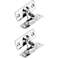 2er-Pack 90-Grad-Schiebetürriegel, rechtwinkliges Sicherheits-Eckschloss aus Edelstahl, Klappschnalle, geeignet für Schiebetüren, Silber - Lntyq von LNTYQ