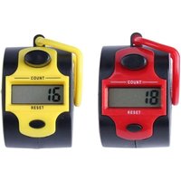 Lntyq 2er-Pack elektronischer digitaler Handzähler mit Fingerring, Golf-Clicker, Buddha-Zahlen (Rot + Gelb) von LNTYQ