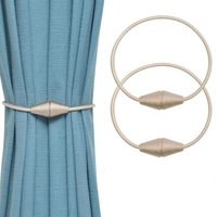 2er-Pack handgefertigte magnetische Vorhang-Raffhalter aus gewebtem Seil – praktisch und dekorativ für Zuhause und Büro – Beige - Lntyq von LNTYQ