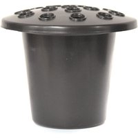 Lntyq - 2er Set Trauervasen mit Kunststoffdeckel - ideale Grabdekoration für frische oder künstliche Blumen - schwarzer Deckel von LNTYQ
