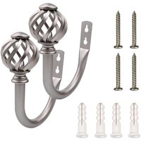 2er-Set Vorhang-Raffhalter – Haken – Raffhalter – Vorhanghalter, silberfarbenes, wandmontiertes Metall - Lntyq 2er-Set Vorhang-Raffhalter – Haken – Raffhalter – Vorhanghalter, silberfarbenes, wandmontiertes Metall - Lntyq von LNTYQ