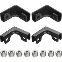 Lntyq 4-teilige Glasklemme, für 3–7 mm Glas-L-Halterung, verstärkte Klemme aus Aluminiumlegierung für Schaufenster, Aquarium (schwarz) von LNTYQ