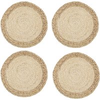 Lntyq 4er-Set handgewebte Tischsets aus natürlicher Baumwoll-Sackleinen und Wasserstroh, Wohndekor im Landhausstil für Esstisch, Küche Lntyq 4er-Set handgewebte Tischsets aus natürlicher Baumwoll-Sackleinen und Wasserstroh, Wohndekor im Landhausstil für Esstisch, Küche von LNTYQ