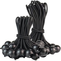 Lntyq 50 Stück 300 mm flexible Spanngurte, Bungee-Bälle, strapazierfähig für Banner, Planen, Camping, Zelte (schwarz) von LNTYQ