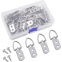 Lntyq 50 Stück D-Ringe für Bilderrahmen, Doppelloch-Aufhängeringe mit Schrauben, D-Ringe für Gemälde, Fotos, Kunstwerke Lntyq 50 Stück D-Ringe für Bilderrahmen, Doppelloch-Aufhängeringe mit Schrauben, D-Ringe für Gemälde, Fotos, Kunstwerke von LNTYQ