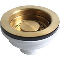 Lntyq Abflusssieb für die Küchenspüle, 114 mm, gebürstetes Gold, Abflusssystem, U-Abfallkorb (Gold) von LNTYQ