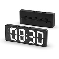 Lntyq - Digitaler Wecker, LED-Uhr für Schlafzimmer, mit Temperaturanzeige, einstellbarer Helligkeit, Sprachsteuerung, 12/24-Stunden-Anzeige von LNTYQ