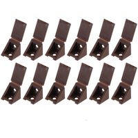 Lntyq - Eckstreben aus Kunststoff braun - 12 Stück - Schrankverbinder - Eckverbinder mit separater Kappe - Verbinder für Möbel und andere von LNTYQ