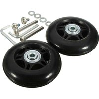 Ersatzrollen für Gepäck – 60 mm x 24 mm – 2er-Pack – Universal-Gummirollen – Universal-Lenkrollen – Ersatzrollen für Gepäck – Schwarz - Lntyq von LNTYQ