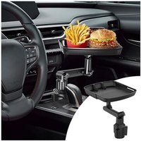 Lntyq - Getränkehalter-Tablett fürs Auto, multifunktionaler Auto-Tabletttisch zum Essen mit Handy-Steckplatz, universell verstellbares Lntyq - Getränkehalter-Tablett fürs Auto, multifunktionaler Auto-Tabletttisch zum Essen mit Handy-Steckplatz, universell verstellbares von LNTYQ