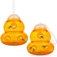 Lntyq - Hängende Wespen- und Hornissenfalle (2er-Pack) – Natürliche Wespenabwehrlösung für den Innen- und Außenbereich (Orange) von LNTYQ