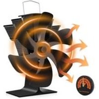 Lntyq - Holzofenventilator mit 6 Flügeln, wärmebetriebener Kaminventilator für Holz-/Kamin-/Gas-/Holzscheit-/Pelletofen (Tischplatte) von LNTYQ