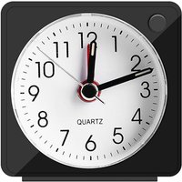 Lntyq - Leiser analoger Wecker, kleiner leiser Reisewecker mit Schlummerfunktion und Licht, analoger Quarzwecker für Schlafzimmer, Büro und Reisen von LNTYQ
