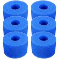 Lntyq - Lot de 6 cartouches de filtre de piscine réutilisables et lavables en mousse pour jacuzzi type S1 (bleu) von LNTYQ