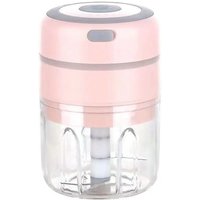 Lntyq - Mini-Zwiebelzerkleinerer, elektrischer Multi-Küchenmixer, wiederaufladbar über usb für Gemüse, Obst und Fleisch (Pink), 8,5 x 8,5 x 13 cm von LNTYQ