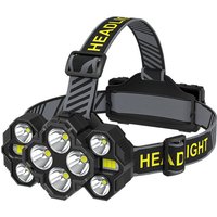 Netzfreie, wiederaufladbare Frontlampe, 10 LEDs, 1000 Lumen, 8 Modi, LED-Frontlampe für Camping, Radfahren, Aktivitäten in der Nacht - Lntyq von LNTYQ