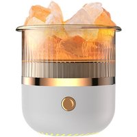 Salzkristall-Luftbefeuchter, USB-Diffusor für ätherische Öle mit LED-Licht, kleiner tragbarer Luftbefeuchter für Zuhause und Büro (weiß) - Lntyq von LNTYQ