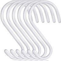 Lntyq - Set mit 6 robusten S-Haken, gummibeschichtete S-Haken, rutschfeste Kleiderbügel aus Metall in S-Form für Schränke, Garten, Garage, Küche, zum von LNTYQ