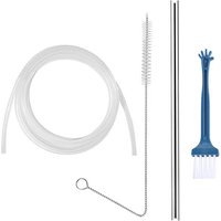 Lntyq Silikon-Milchschlauch für Kaffeemaschine – 2 m Milchschlauch und Reinigungsbürste Ersatz-Milchschlauch mit Bürste Kompatibel mit der von LNTYQ