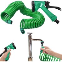 Lntyq - Spiral-Gartenschlauch 10 m – Gartenschlauchdüse Ausziehbarer Wasserschlauch mit Sprühdüse Bewässerungsmodi für Bewässerungssystem Leichte, von LNTYQ