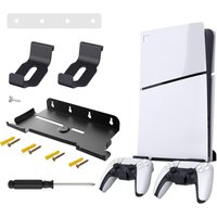 Stück PS5 Slim-Wandhalterung, Wandhalterung mit 2 Controller-Halterungen, PS5-Wandregal (Disc und Digital Edition), Wandhalterung kompatibel mit von LNTYQ
