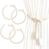 Stück Vorhang-Raffhalter, große Vorhang-Raffhalter mit Perlen, Vorhanghalter, Vorhang-Raffhalter, Vorhanghalter (Beige) - Lntyq von LNTYQ