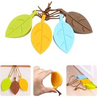 Lntyq - Türstopper aus Silikon, 4 Stück, Blätter-Cartoon-Stil, flexible Eckstopper für Fenster/Türen mit Trageband für Zuhause, Büro, Garten von LNTYQ