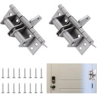 Verstellbarer Türschließer mit Montageplatte und Schrauben für Innentüren, Schlafzimmertüren, Set mit 2 automatischen Schließern, Silber - Lntyq von LNTYQ