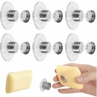 Lot de 6 porte-savons aimantés avec ventouses, conçus pour une utilisation sans perçage. Ces porte-savons magnétiques sont adaptés pour la salle de von LNTYQ