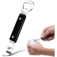 Lntyq - Manueller Dosenöffner aus Edelstahl für Bier, Getränke, kleiner Flaschenöffner für Camping und Reisen (schwarz) von LNTYQ