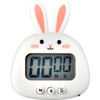 Lntyq - Niedlicher Küchentimer mit Kaninchen-Motiv, großer Bildschirm, digitale magnetische Stoppuhr mit Uhr, Countdown, Mini-Kochtimer (ohne von LNTYQ
