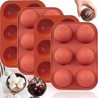 Lntyq - Packung mit 6 Silikonformen mit halbkugelförmigen Löchern – antihaftbeschichtete Silikon-Kuchenform für Gelee, Pudding, Süßigkeiten, von LNTYQ