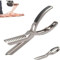 Rippenmembran-Entferner aus Edelstahl, BBQ-Rippenstripper, Grill-Küchengerät, mit gewölbter Zange und rutschfestem Griff, 18 x 5 x 1,8 cm (1 Stück) von LNTYQ