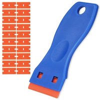 Schaber, Fensterschaber mit 20 Stück Ersatzklingen, Keramikplattenschaber zum Entfernen von Klebstoff, Farbe, Abziehbildern von Türen, Fenstern, Schaber, Fensterschaber mit 20 Stück Ersatzklingen, Keramikplattenschaber zum Entfernen von Klebstoff, Farbe, Abziehbildern von Türen, Fenstern, von LNTYQ